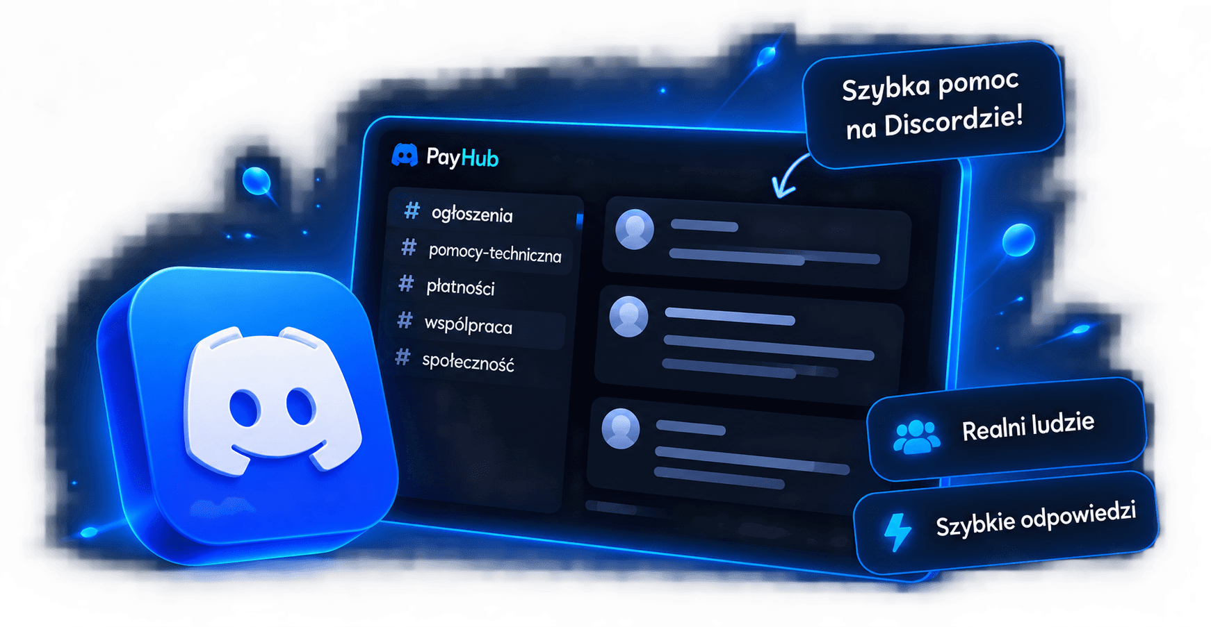Serwer Discord PayHub - kanały pomocy, płatności i współpracy